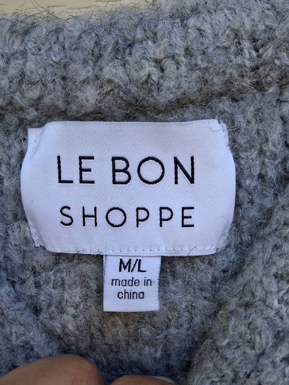 LE BON SHOPPE Cozy Gray Crewneck Sweater — Relaxed Knit Pullover - Picture 2 of 10